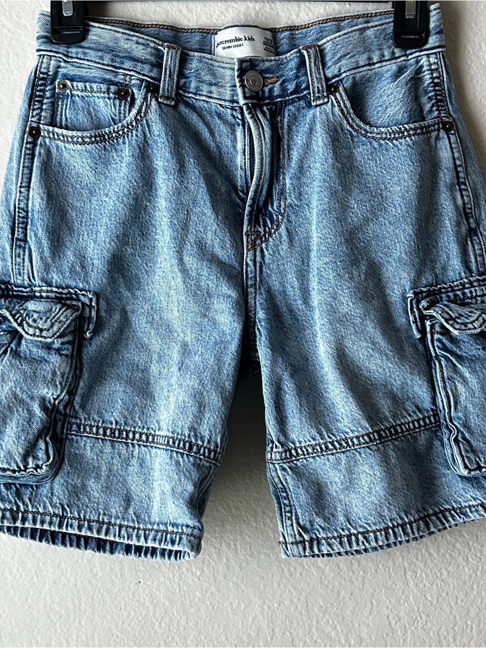 Boy’s Light Blue Denim Cargo Shorts by Abercrombie Kids